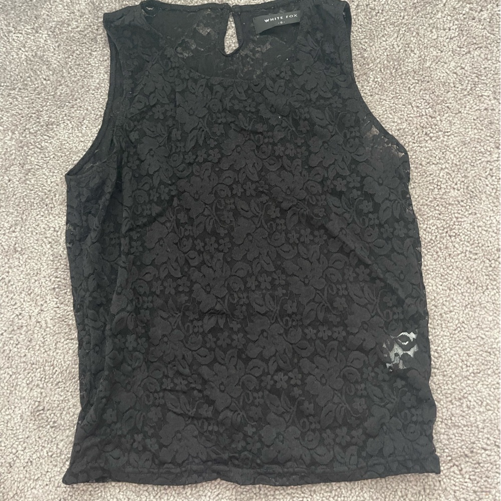 white fox lace top